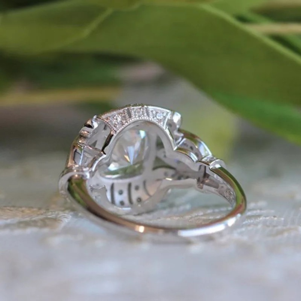 New 925 Silver Vintage Fashion Diamond Ring - Picture 5 of 6